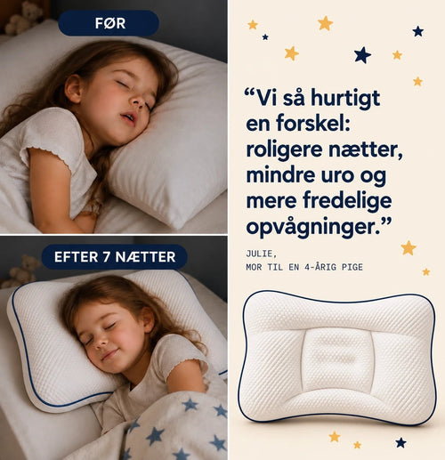 En ergonomisk hovedpude til børns hoved og nakke