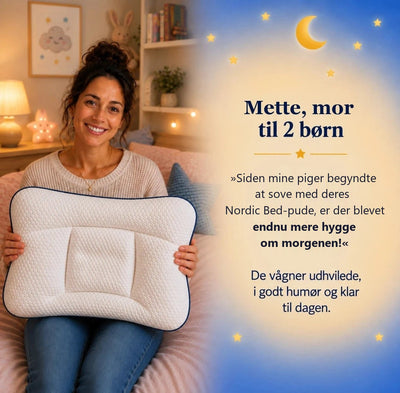Mette, mor til 2 børn, med puden