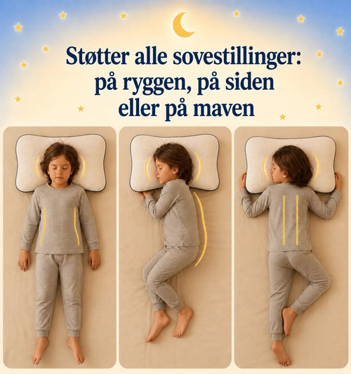 En ergonomisk hovedpude til børns hoved og nakke